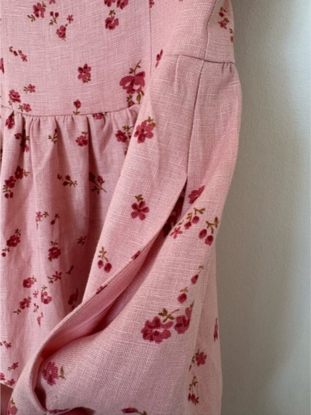 NEW Reformation Janu Midi Linen Dress Noelia Pink Floral | US 0 UK 4 - Picture 12 of 14